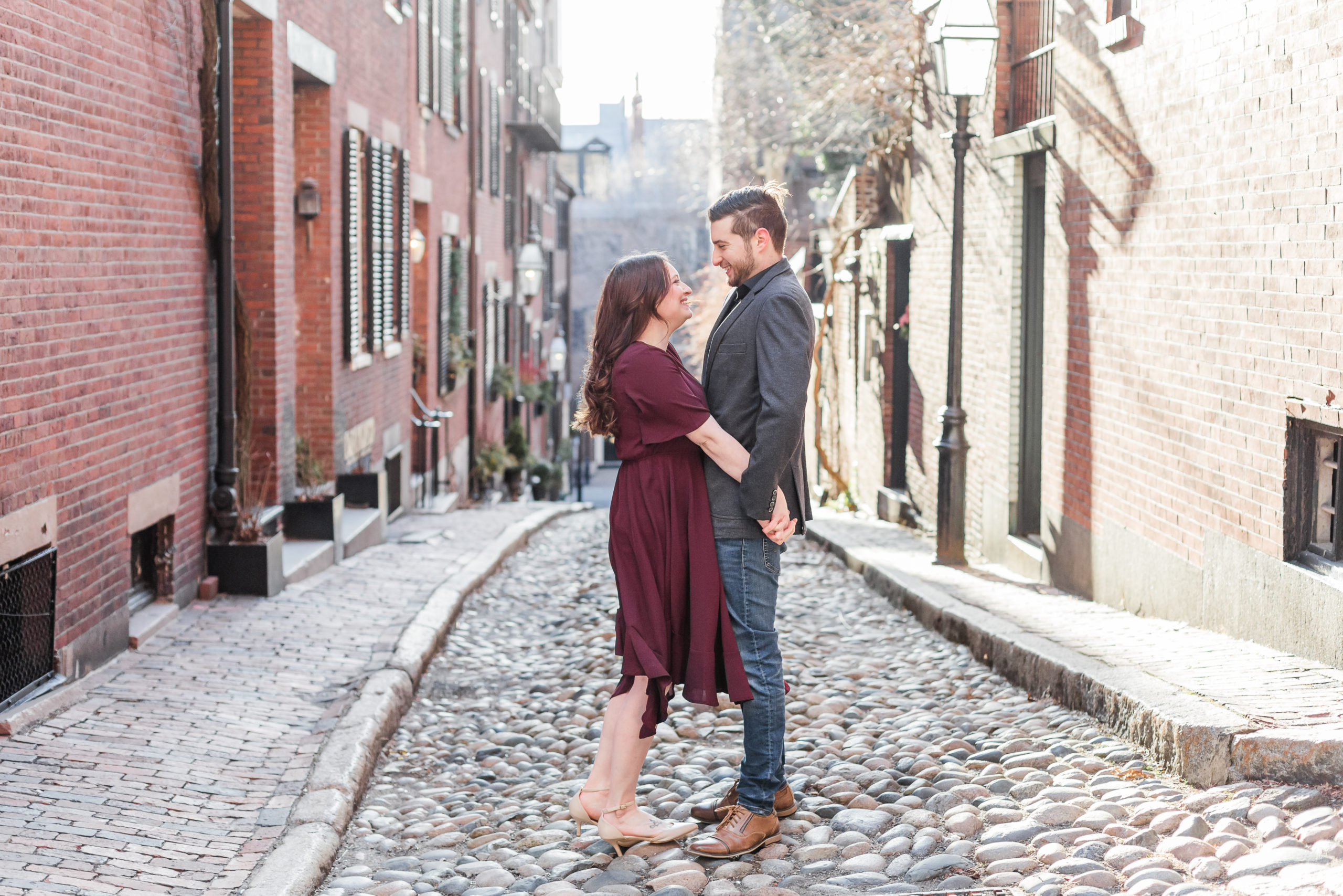 boston beacon hill engagement session