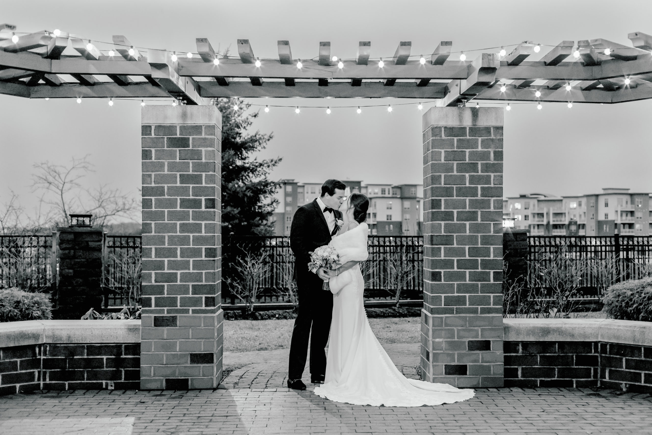 boston wedding photographer bride and groom kissing
